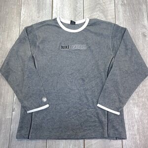 Nike Team Mens Basketball Fleece Pullover Size Large Gray Midweight Sweater